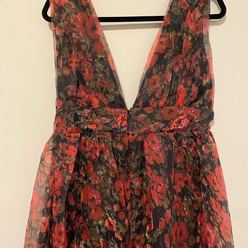 Lulus Garden of Passion Black Floral Print Organza Maxi Dress